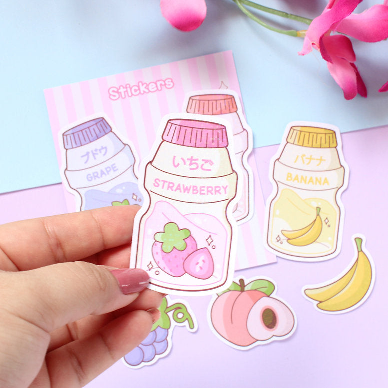 Sticker Pack Kawaii Milk