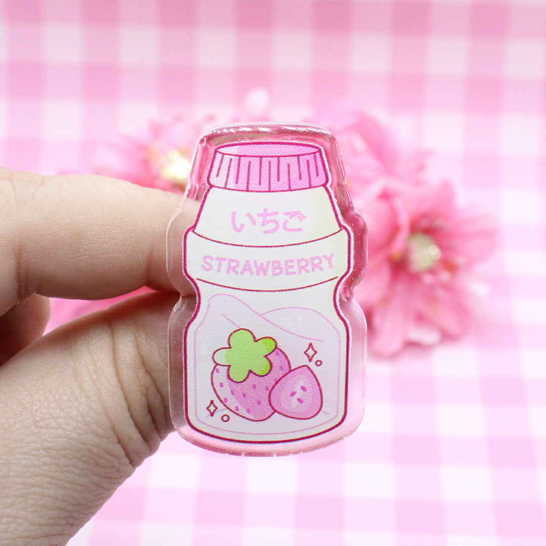 Pin de Acrílico Kawaii Milk