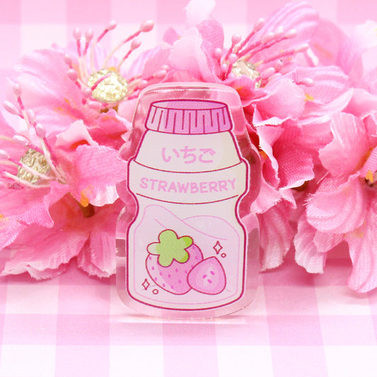 Pin de Acrílico Kawaii Milk