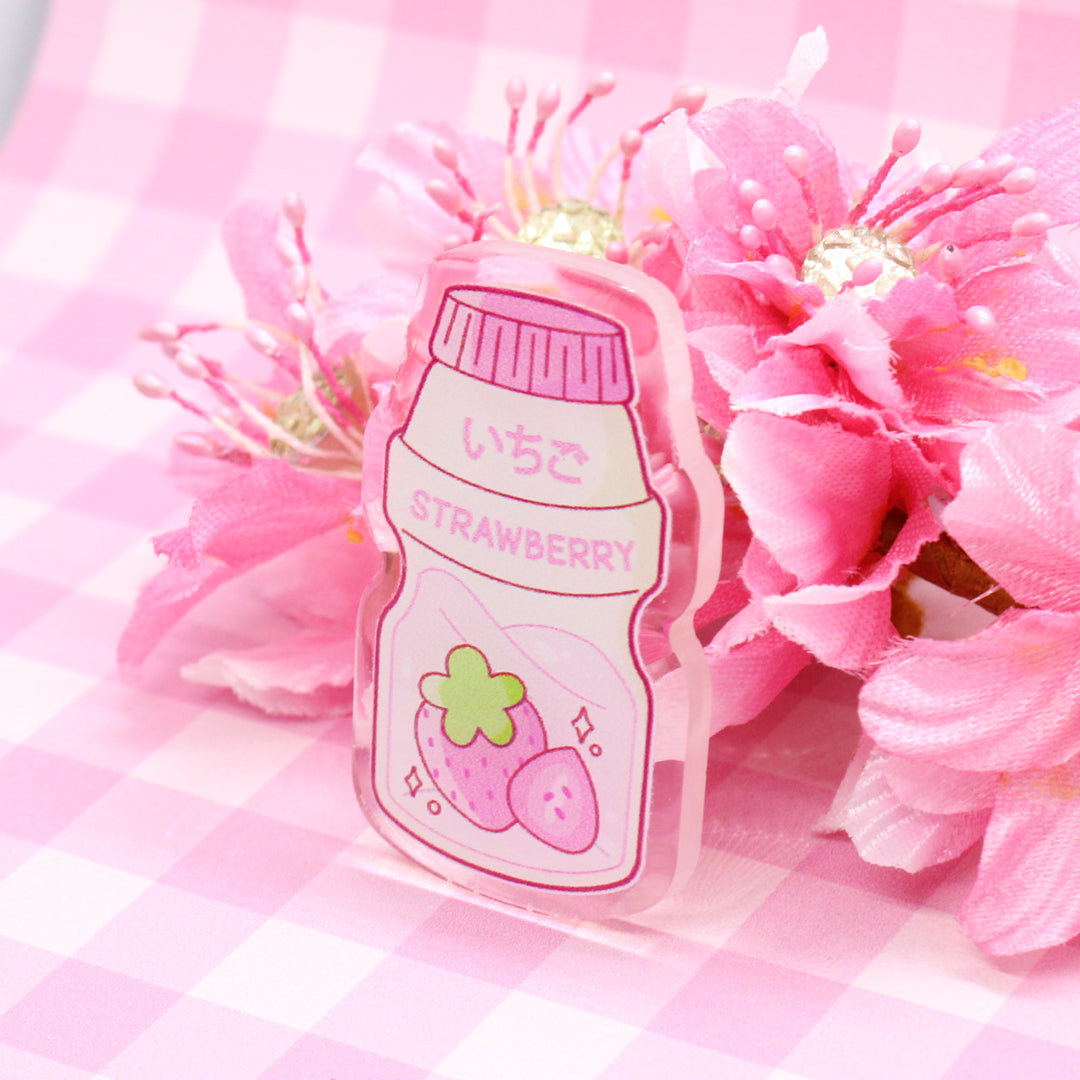 Pin de Acrílico Kawaii Milk